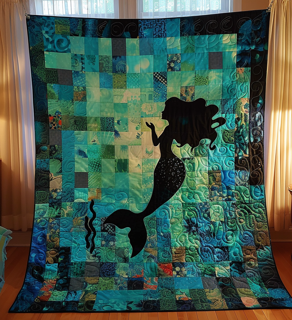 Mermaid's Whisper Quilted Blanket For Christmas Gifts