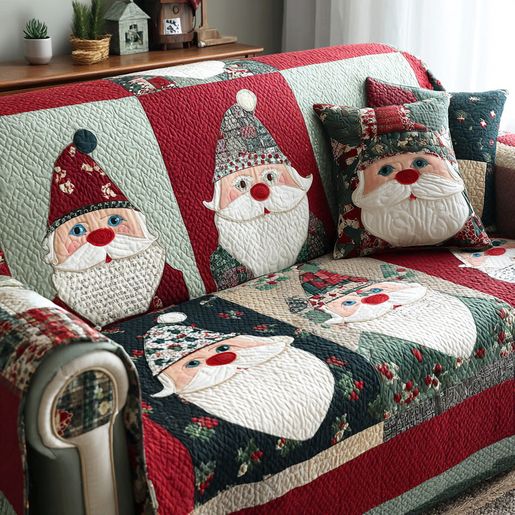 Merry Bright Days Quilted Sofa Cover Holiday Living Room Decor Gift Ideas For Mom