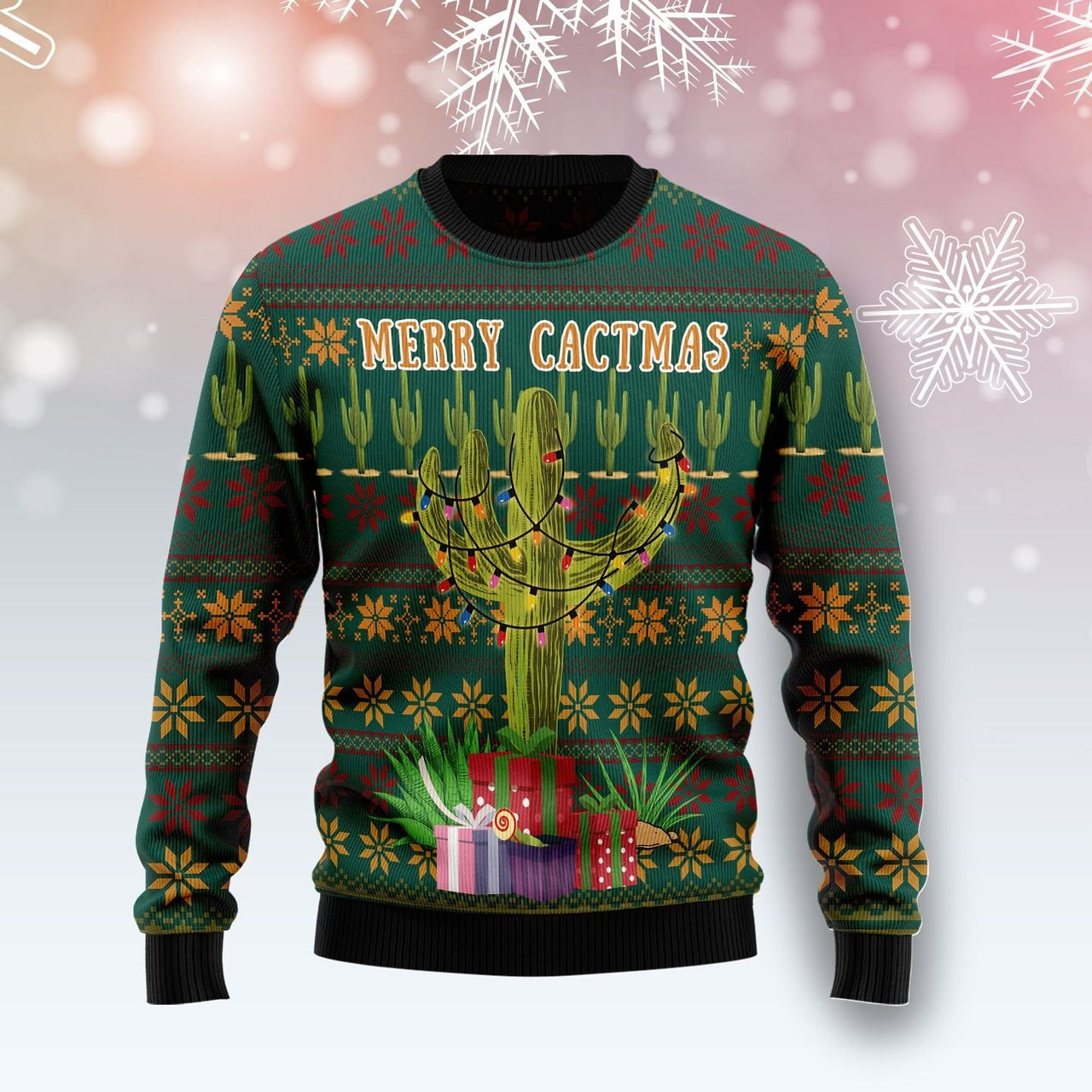 Merry Cactmas Ugly Christmas Sweater Best Xmas Pullover Cute Gifts For Cactus Lovers