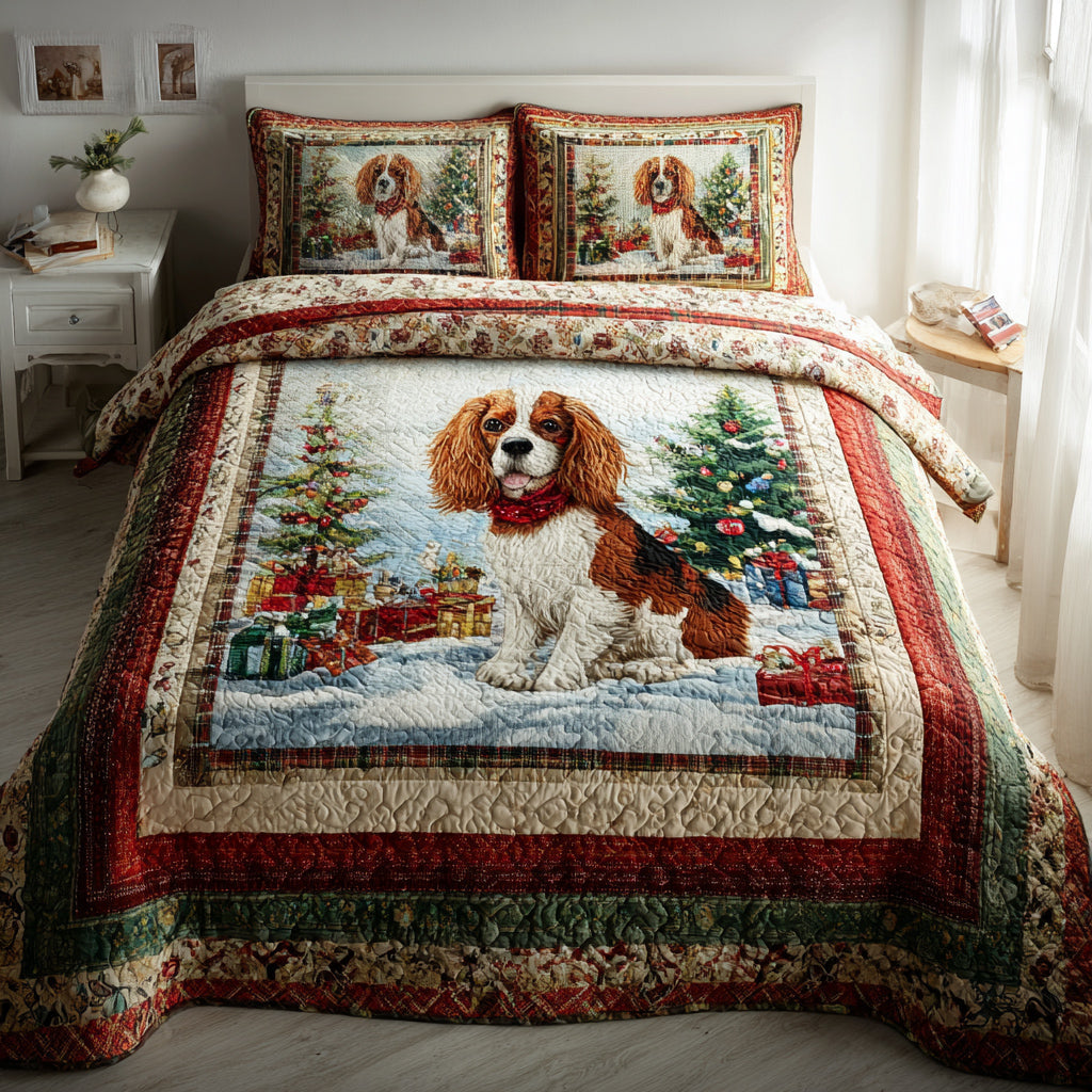 Merry Charles Spirit Quilted Bedding Set Cute Room Decor Cool Gifts For Dog Lovers