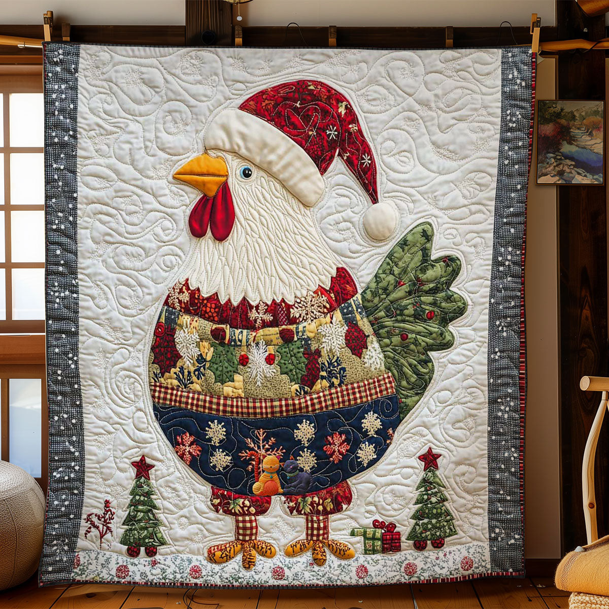 Merry Chicken Holiday Xmas Quilt Blanket Christmas Gift Ideas For Daughter