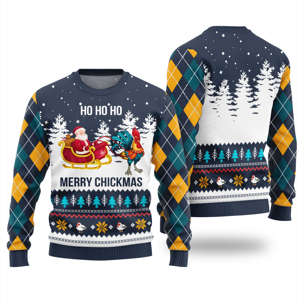 Merry Chickmas Funny Santa Chicken Xmas Sweater Lovely Merch Gift for Cozy Winter Nights