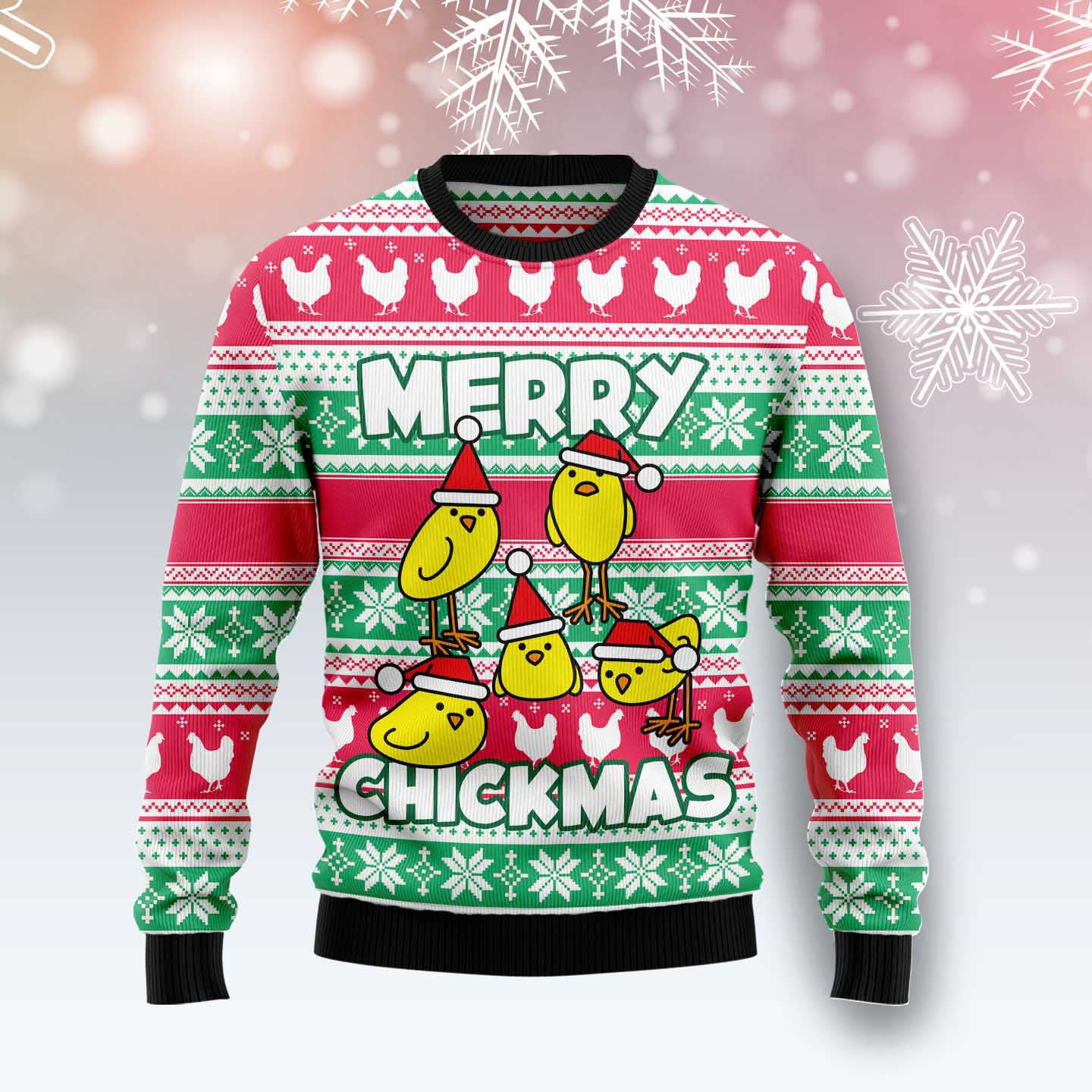 Merry Chickmas Ugly Christmas Sweater Funny Animal Sweater Funny Chicken Gifts