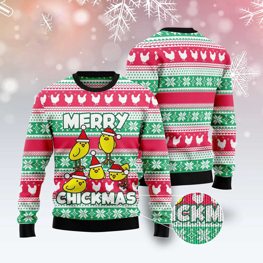 Merry Chickmas Ugly Christmas Sweater Funny Ugly Christmas Sweater Gifts For Couples