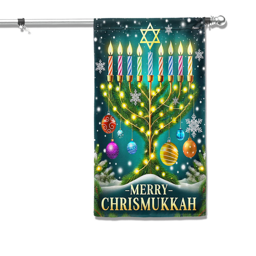 Merry Chrismukkah Hanukkah Holiday Christmas Jewish Flag