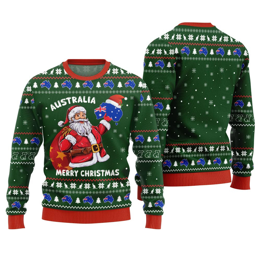 Merry Christmas Australia Santa Ugly Sweater Perfect Merch Gift for the Christmas Season
