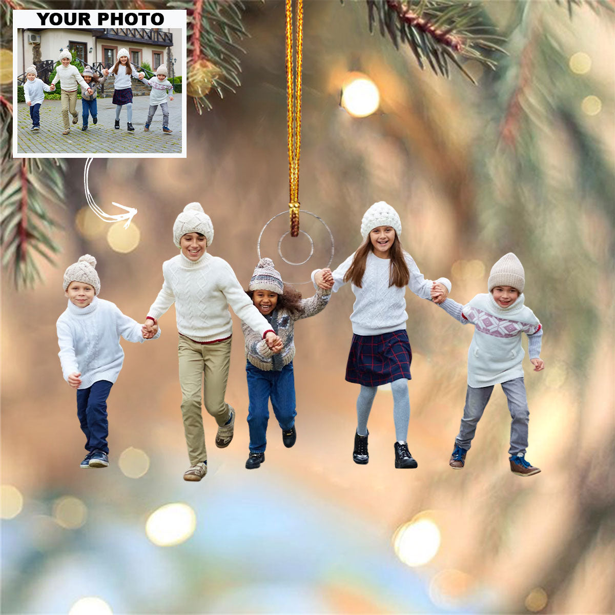 Merry Christmas Capture Your Moments Personalized Custom Photo Mica Ornament Christmas