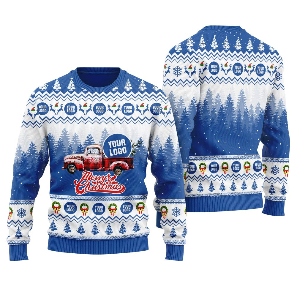 Merry Christmas Cusom Logo Womens Ugly Sweater Thoughtful Winter Gift Merch for Special Moments