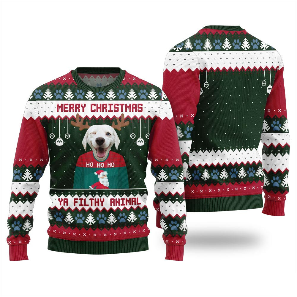 Merry Christmas Custom Dog Mens Xmas Sweaters Christmas Sweater Gift