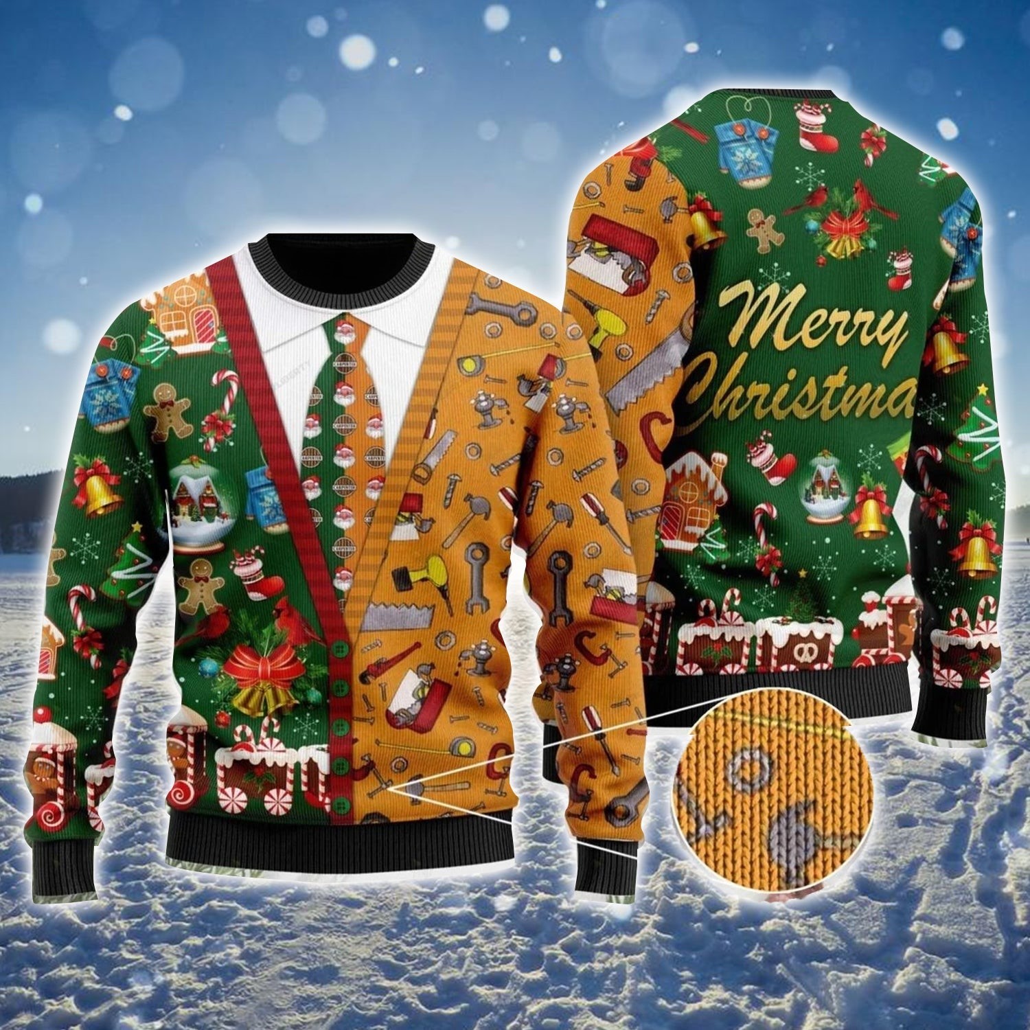Merry Christmas DIY Tools And Tie Ugly Sweater Perfect Gift For Christmas Holiday