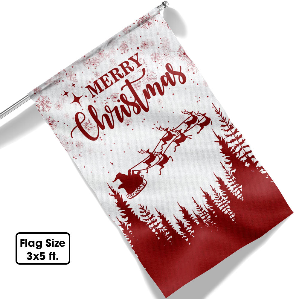 Merry Christmas Flag Santa Claus