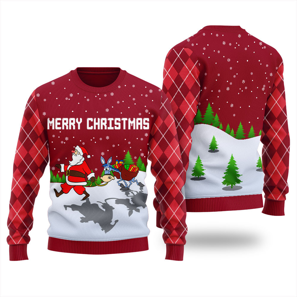 Merry Christmas Funny Santa Ugly Christmas Sweater Exclusive Holiday Sweater Merch for Gift Giving