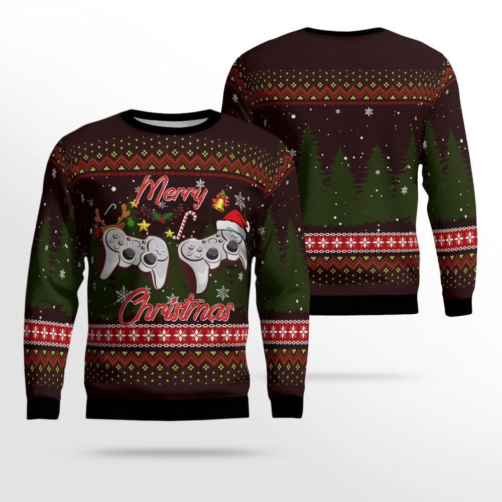 Merry Christmas Gamer Ugly Christmas Sweaters Christmas Unisex Sweaters Gift For Christmas