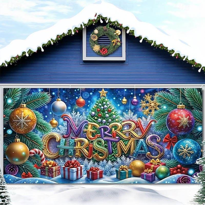Merry Christmas Garage Door Cover Best Holiday Garage Decor Unique Gifts For Family