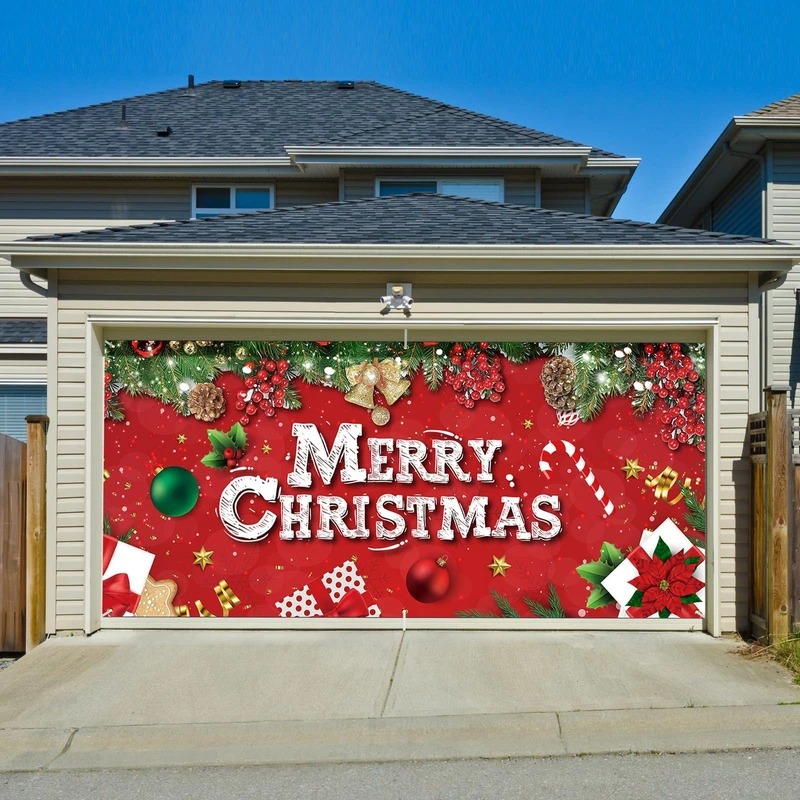 Merry Christmas Garage Door Cover Outside Home Decorations Christmas Gifts For Dad