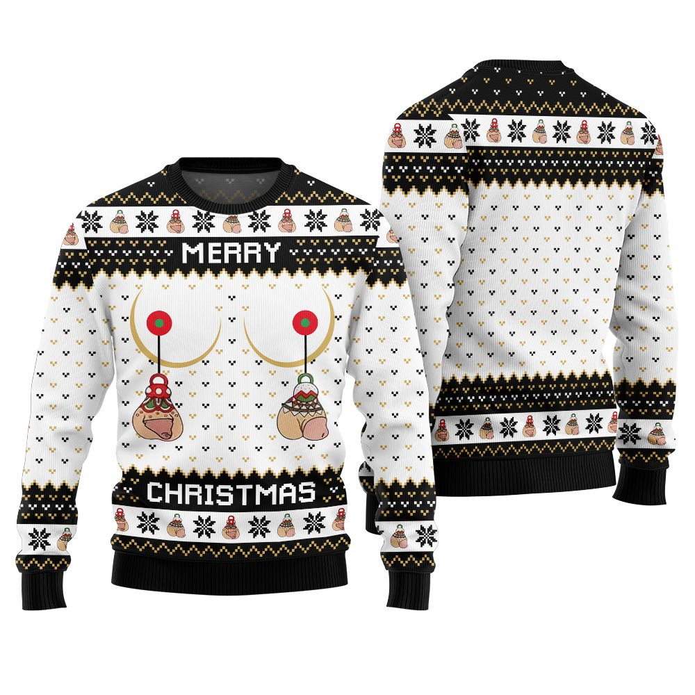 Merry Christmas Humorous Ugly Sweater Lovely Christmas Sweater Gift for Mom or Grandma