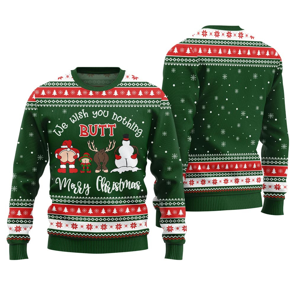 Merry Christmas Inappropriate Xmas Sweater Warm and Comfy Sweater for Winter Days