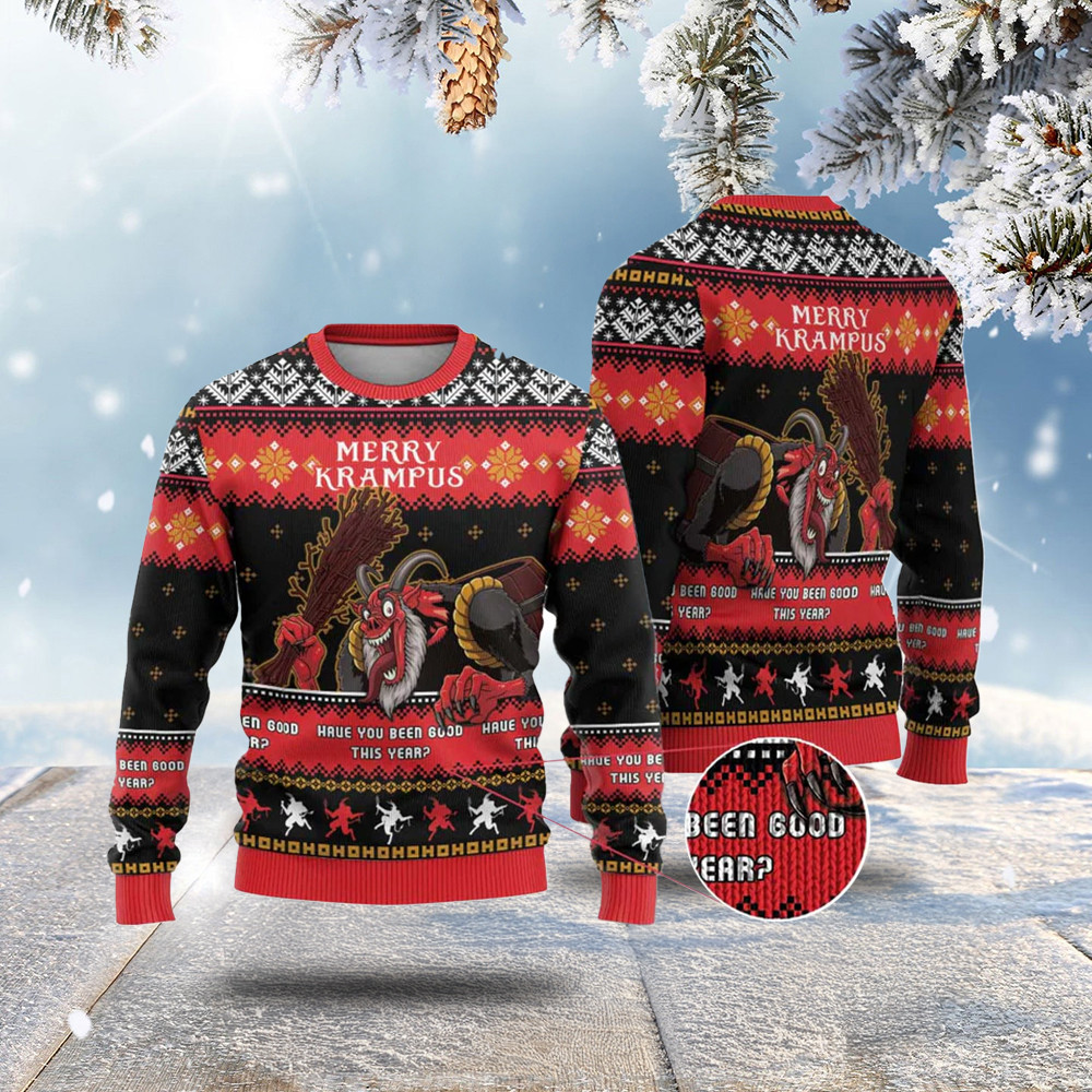 Merry Christmas Krampus Ugly Christmas Sweater Have You Been Good This Year