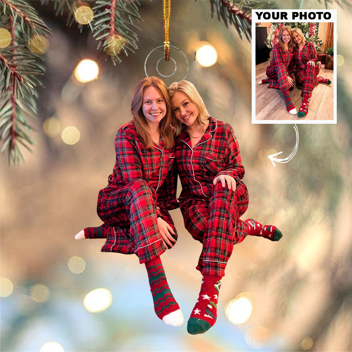 Merry Christmas My Family Personalized Custom Photo Mica Ornament Christmas Gift For