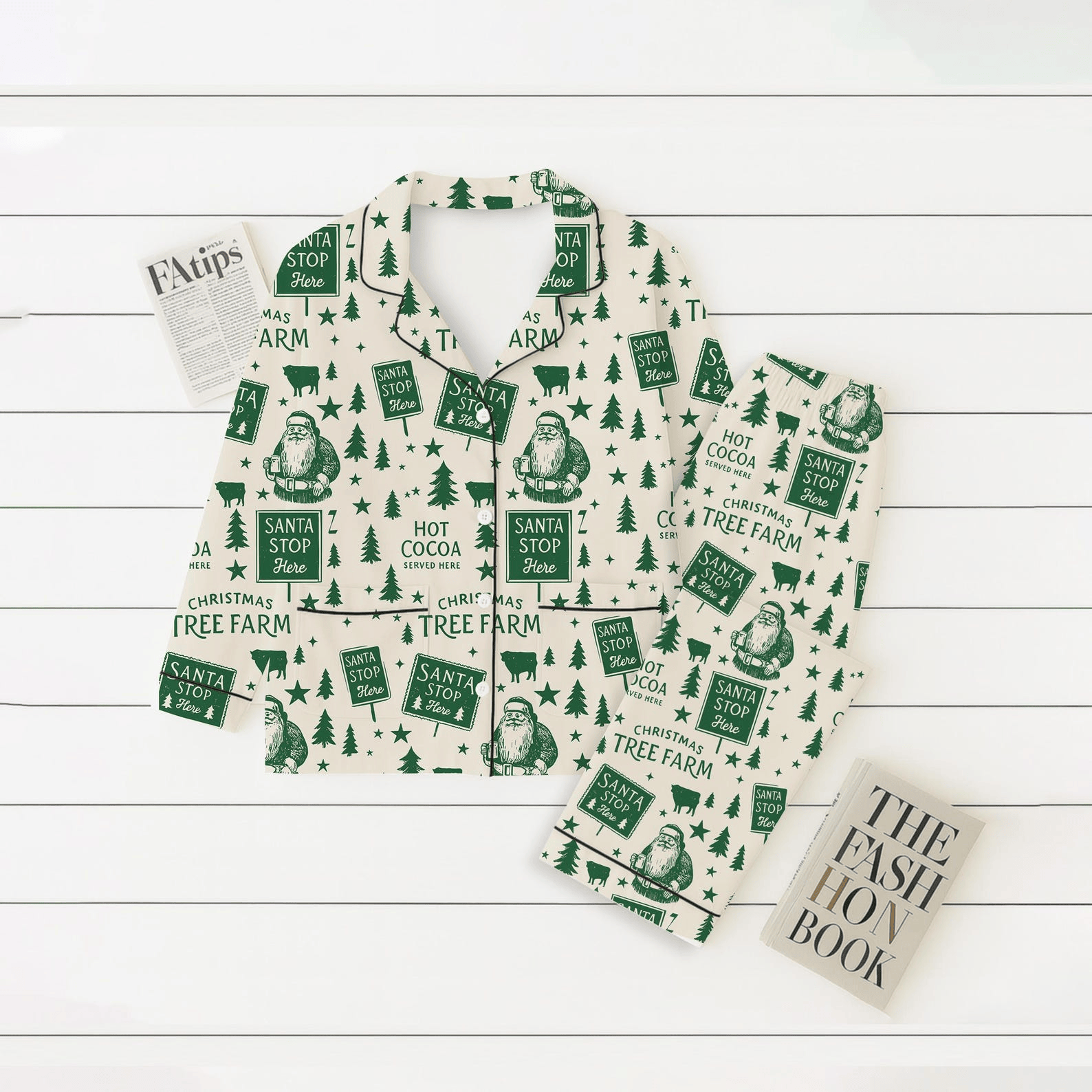 Merry Christmas Pajamas Set Christmas Tree Farm Sleepwear Winter Holiday Pjs
