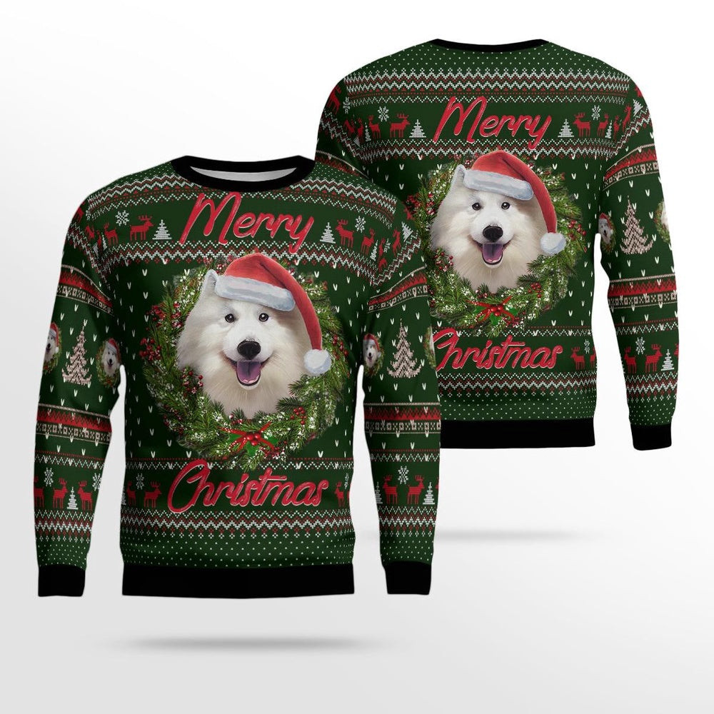 Merry Christmas Samoyed AOP Christmas Ugly Sweater Christmas Unisex Sweaters Gift For Christmas