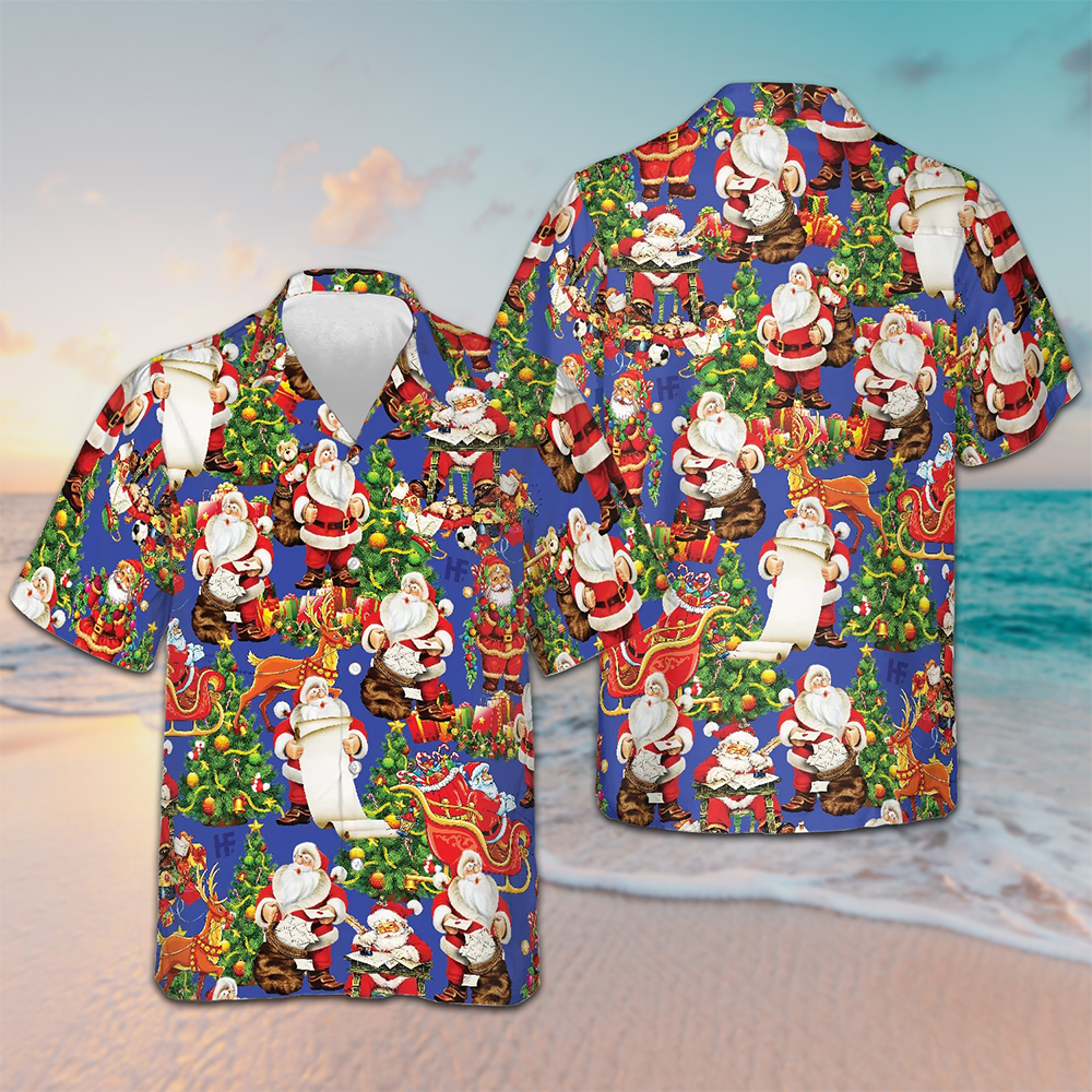 Merry Christmas Santa Claus Hawaiian Shirt Men's Button Down Vacation Shirts Best Friend Gifts Merry Christmas Santa Claus Hawaiian Shirt Men's Button Down Vacation Shirts Best Friend Gifts