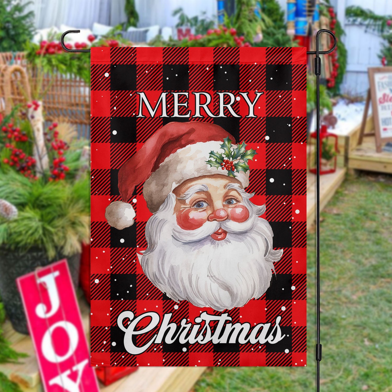 Merry Christmas Santa Claus Xmas Garden Flag Christmas Decor Gift For Santa Claus Lovers