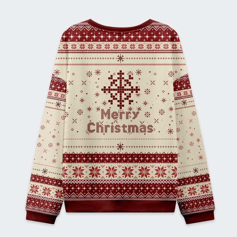 Merry Christmas Snowflake Ugly Christmas Sweater Funny Xmas Apparel Gift Ideas For Her