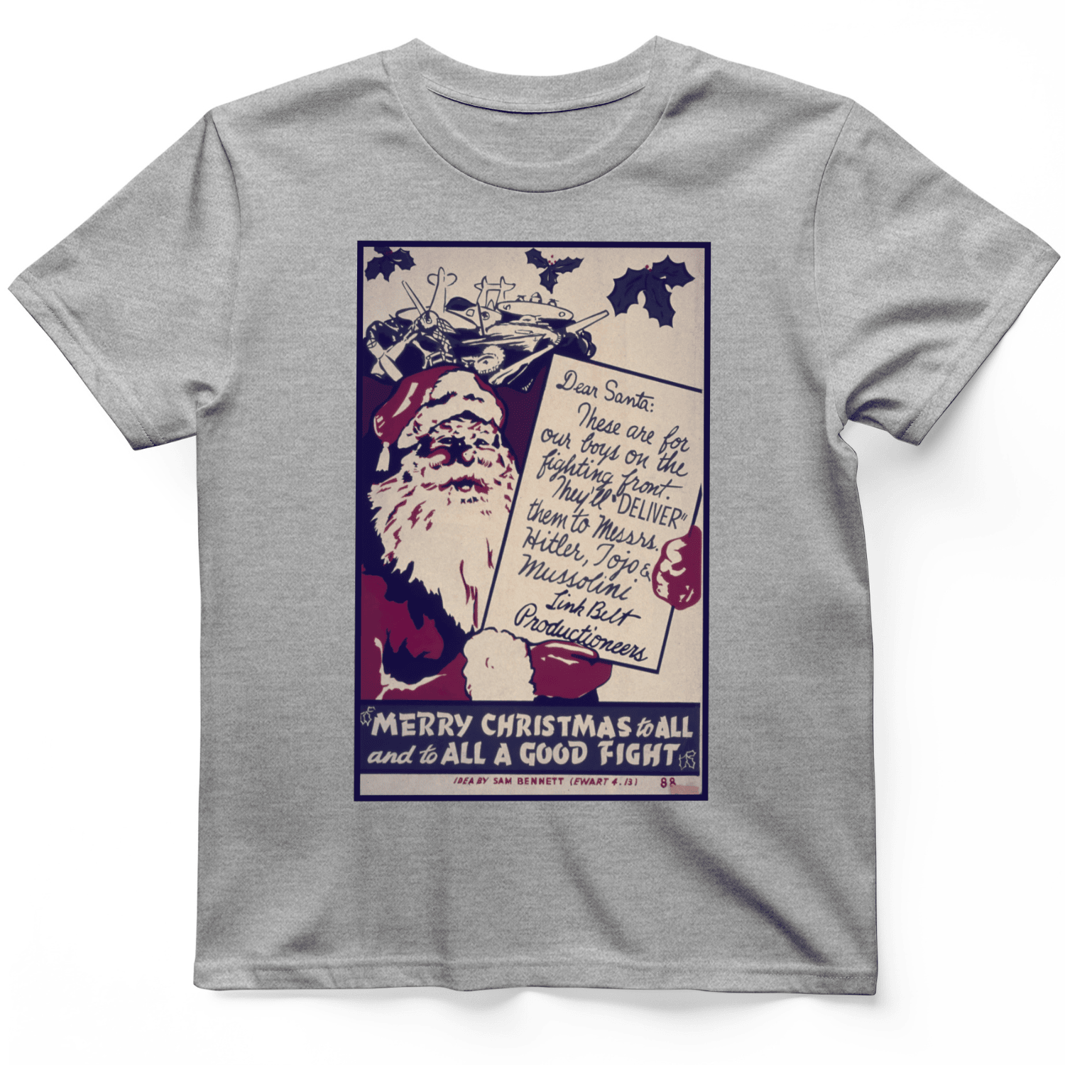 Merry Christmas To All And To All A Good Fight T-Shirt Veteran Themed Gifts