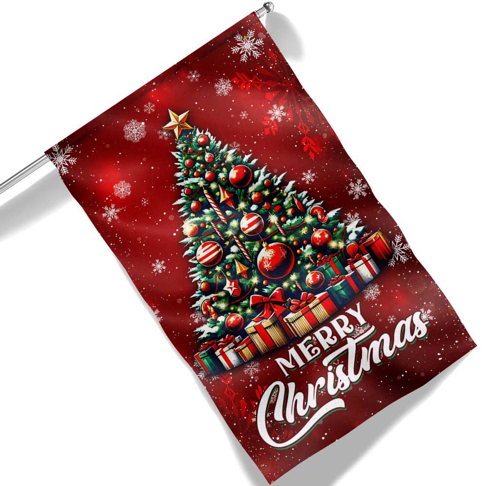 Merry Christmas Tree Winter Holiday Flag