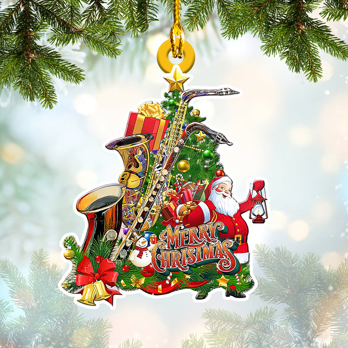 Merry Christmas Trumpet Ornament Christmas Gift for Musician Player