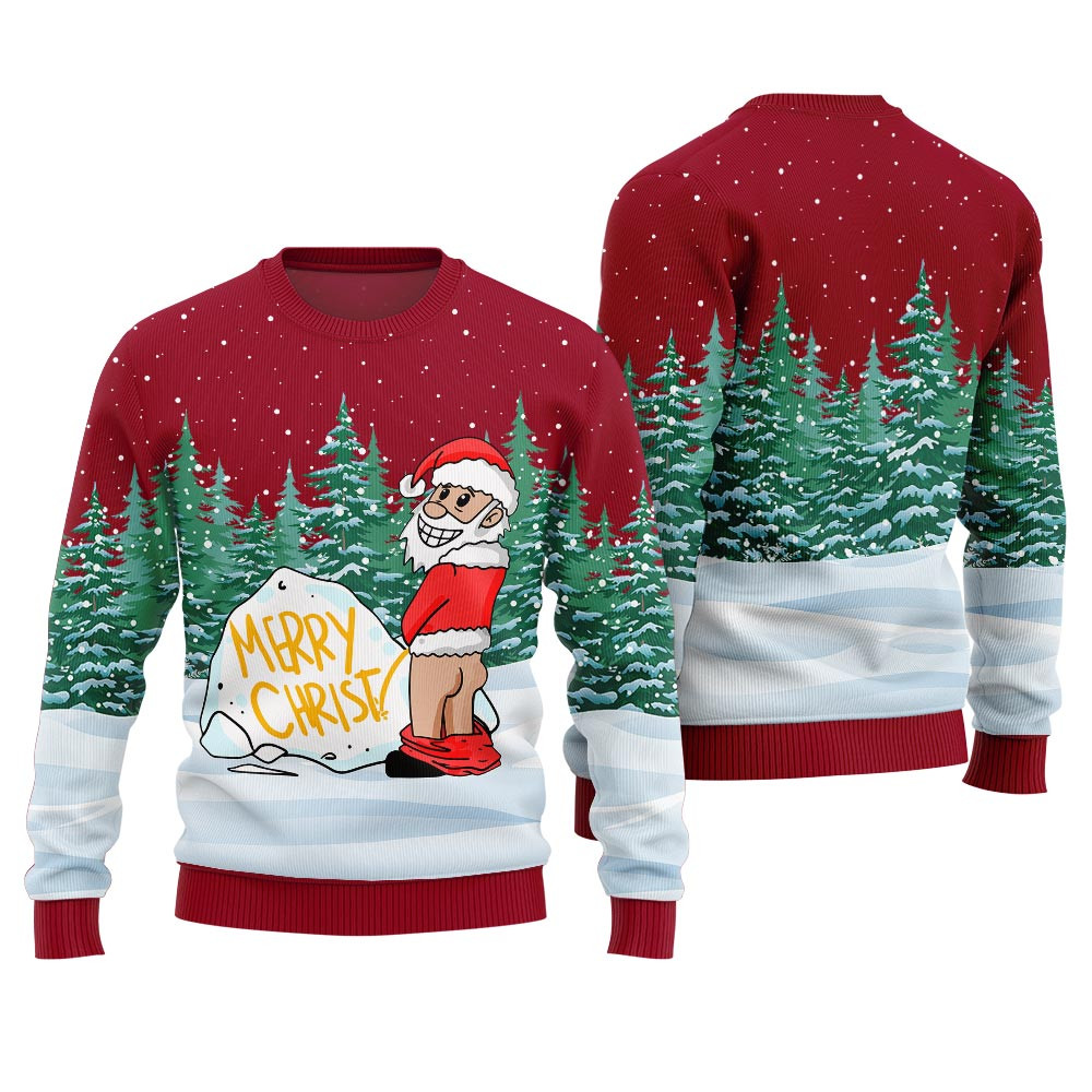 Merry Christmas Ugly Holiday Sweater Red Exclusive Christmas Sweater Merch Gift Edition