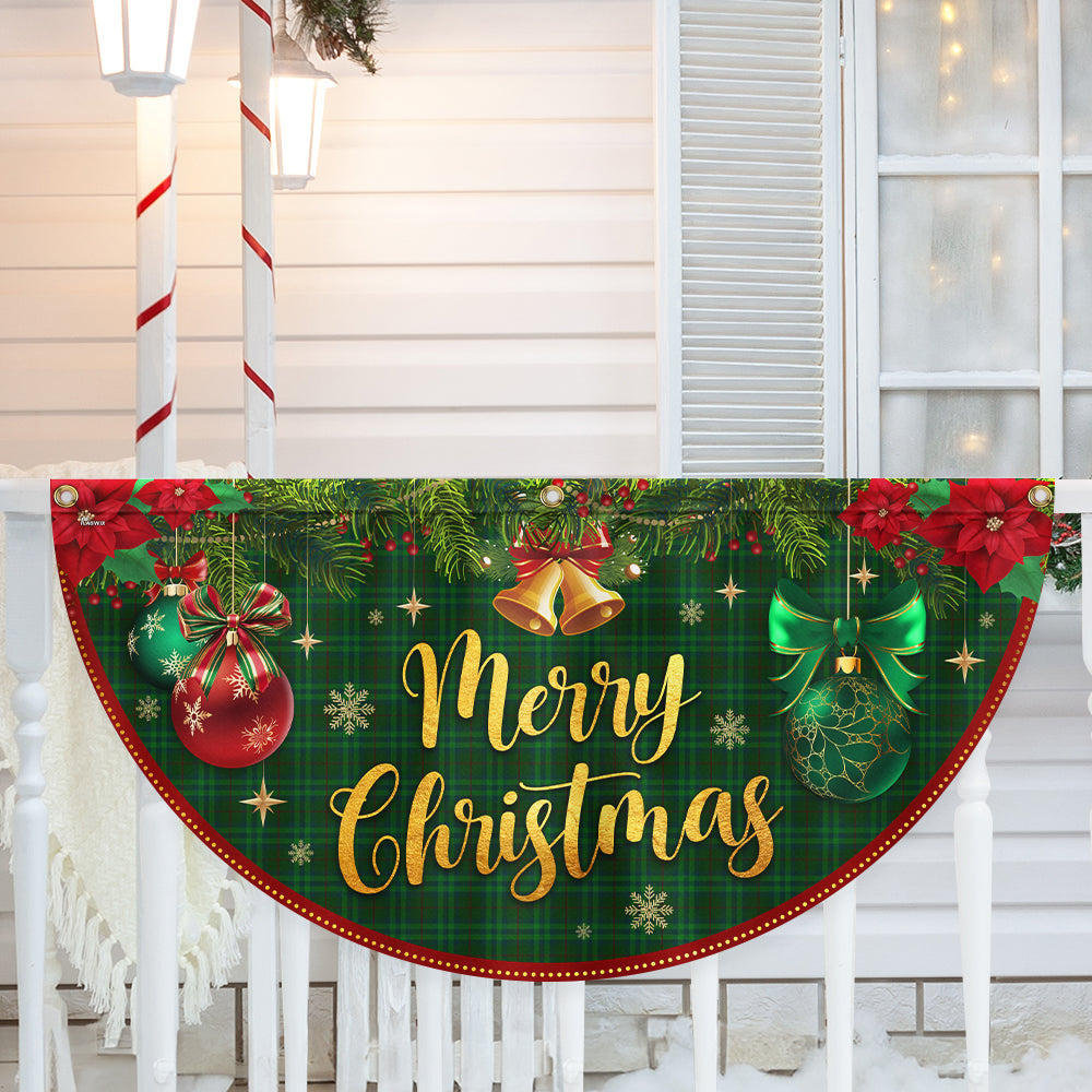 Merry Christmas Winter Holiday Decorations Non Pleated Fan Flag