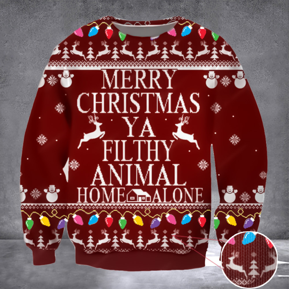 Merry Christmas Ya Filthy Animal Ugly Christmas Sweater Funny Xmas Sweater Best Gifts For 2024