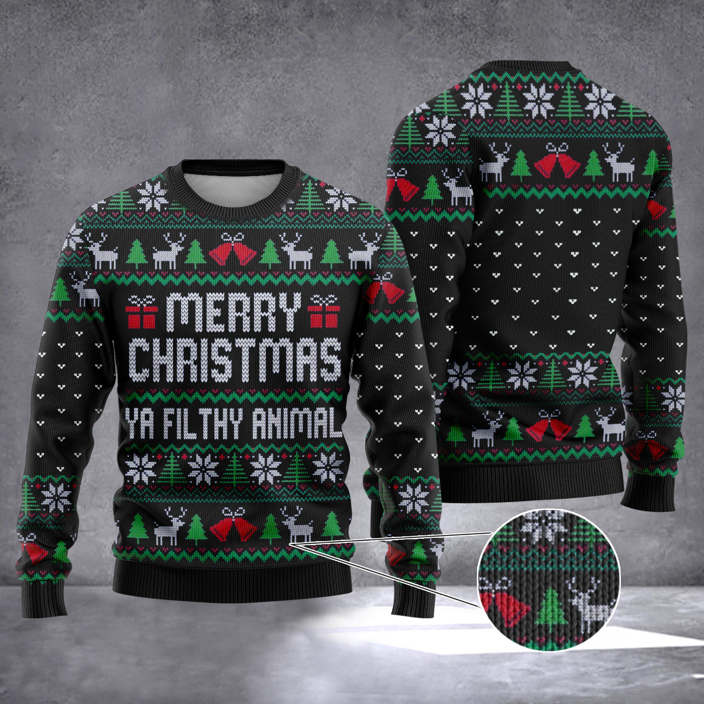 Merry Christmas Ya Filthy Animal Ugly Xmas Sweater Funny Christmas Sweater Gift For Friends