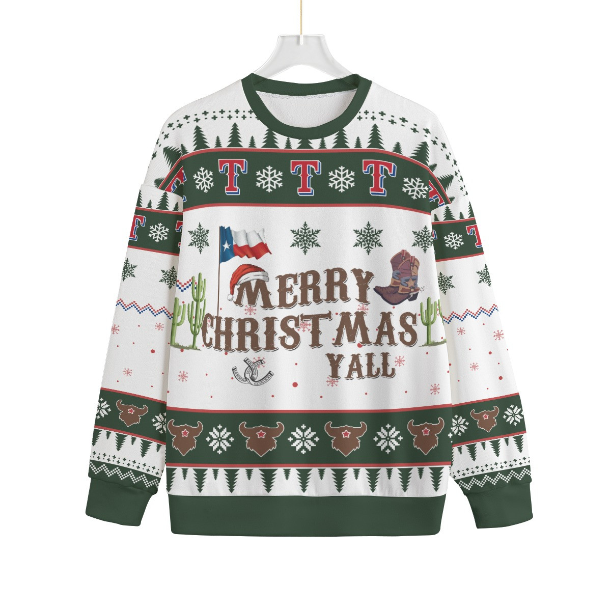 Merry Christmas Yall Texas Plus Size Ugly Christmas Sweater Thoughtful Winter Gift Merch for Special Moments