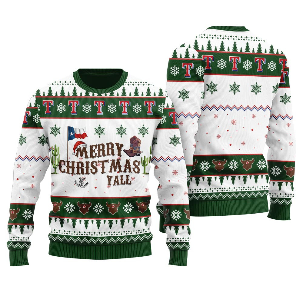 Merry Christmas Yall Texas Ugly Christmas Sweater Best Christmas Merch Gift for Family and Friends
