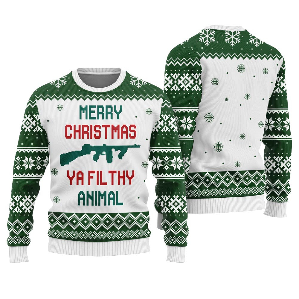 Merry Christmas You Filthy Animal Ugly Sweater Perfect Winter Merch Gift for the Holiday Spirit