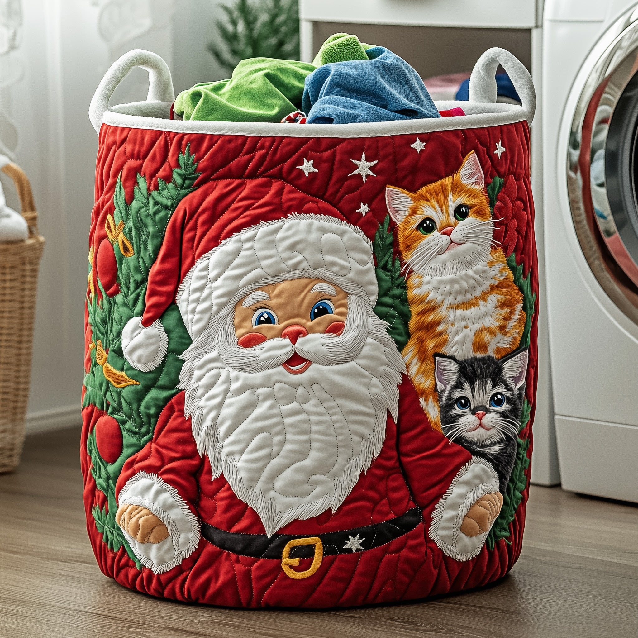 Merry Claus Quilted Laundry Basket Best Secret Santa Presents