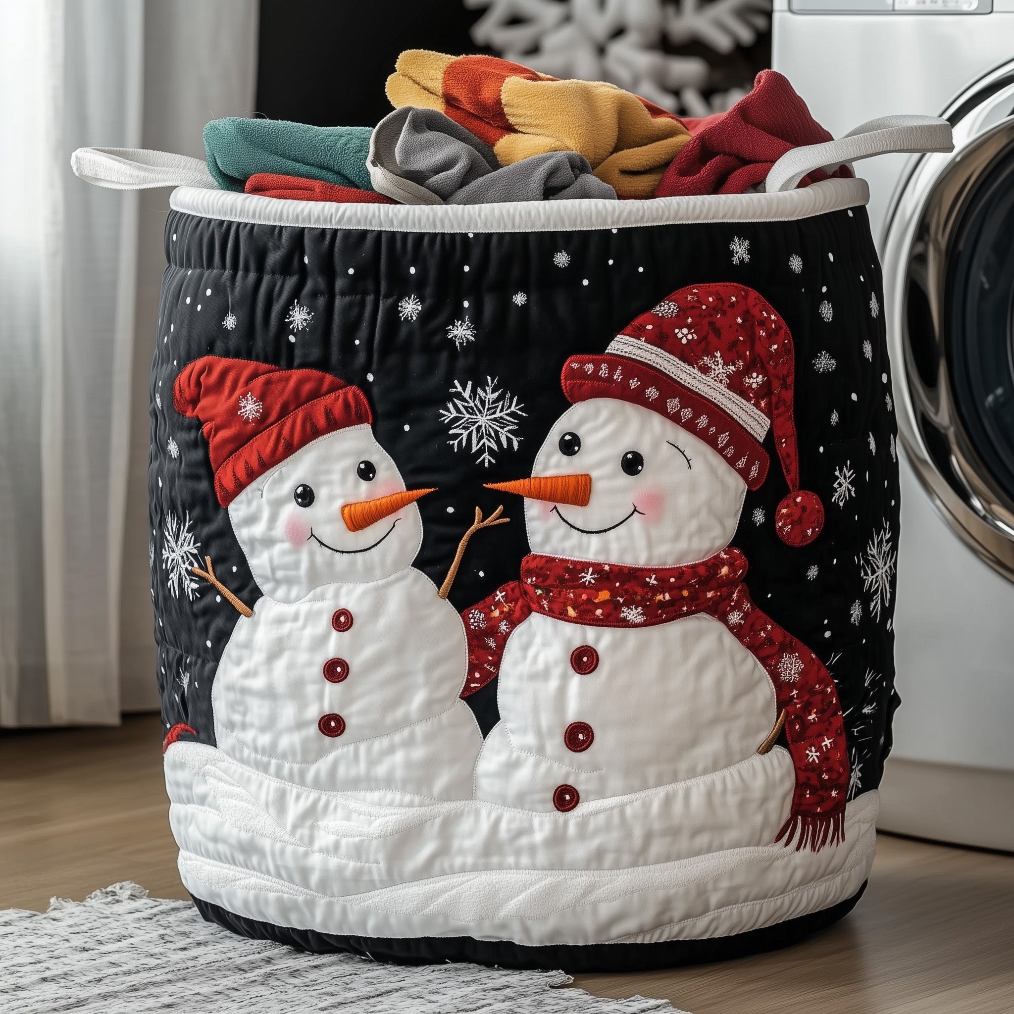 Merry Claus Quilted Laundry Basket Cheap Secret Santa Gifts