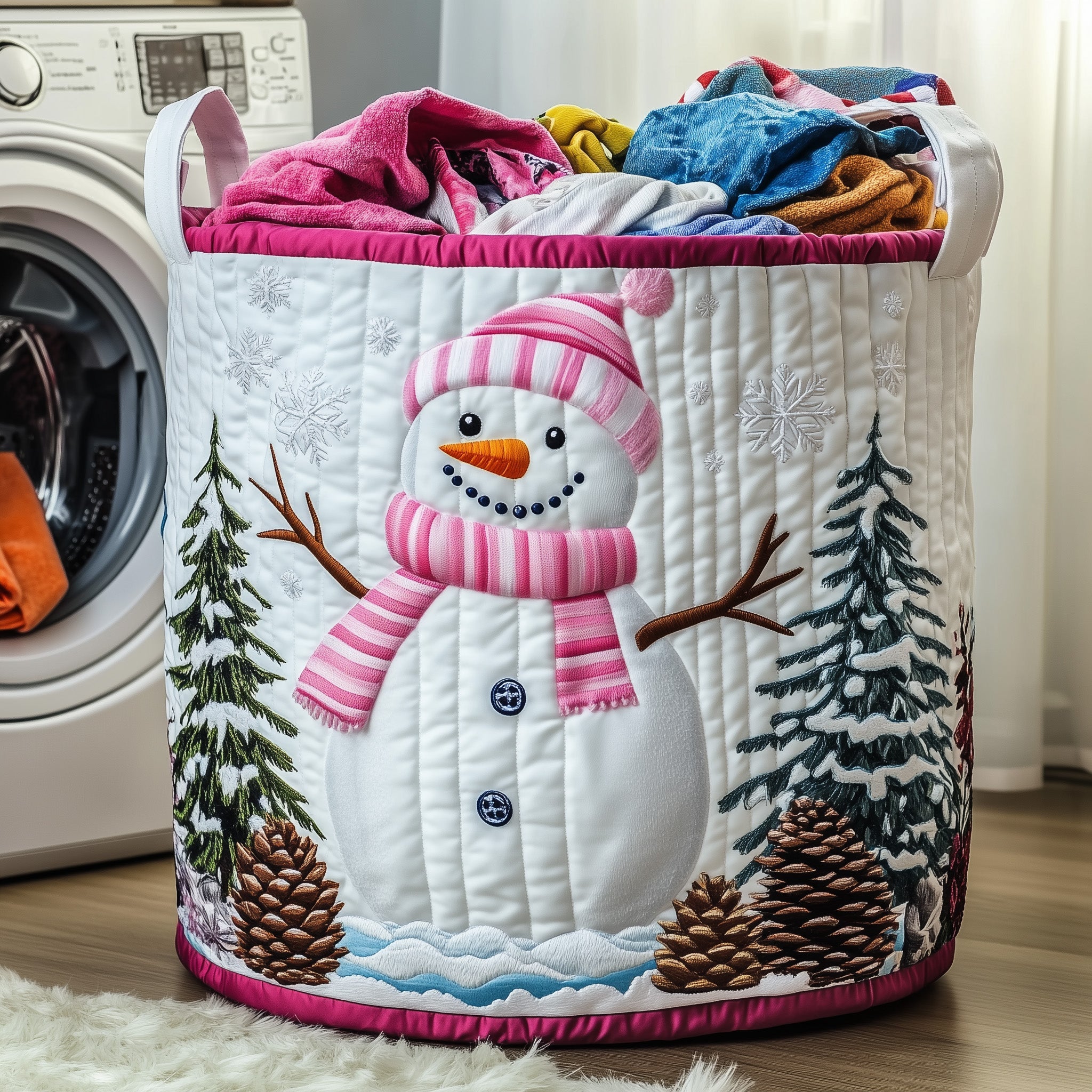 Merry Claus Quilted Laundry Basket Cool Secret Santa Gifts