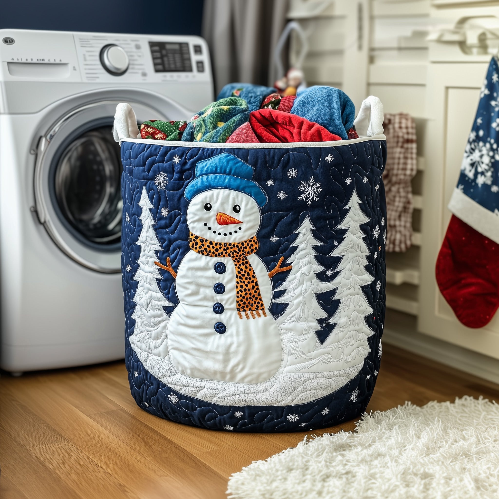 Merry Claus Quilted Laundry Basket Funny Secret Santa Gift Ideas
