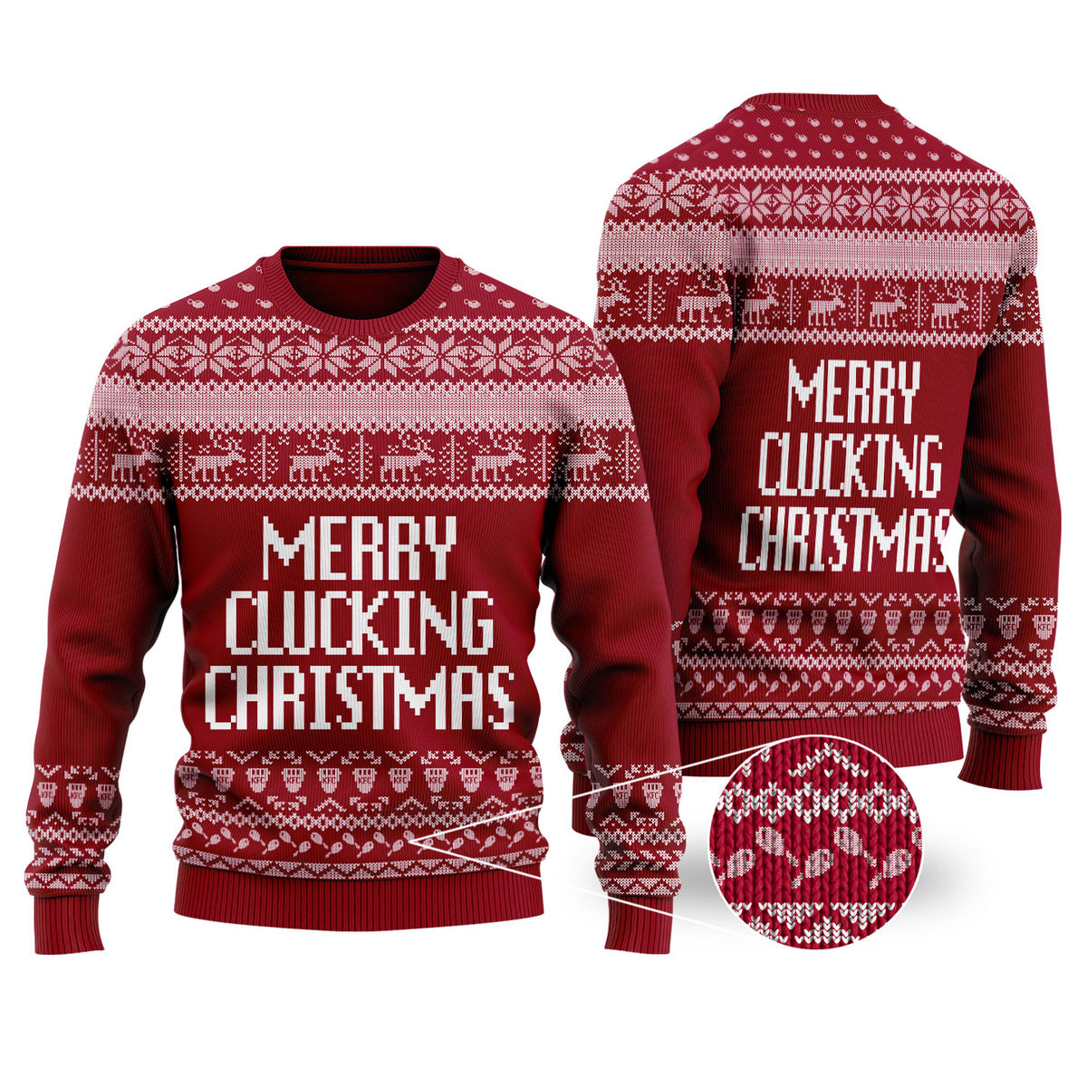 Merry Clucking Christmas Sweater Cardinal Red Holiday Merch That Makes a Perfect Christmas Gift