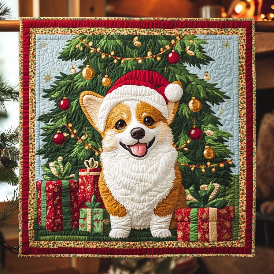 Merry Corgi Quilt Unique Quilt Blanket Gift for Special Occasions