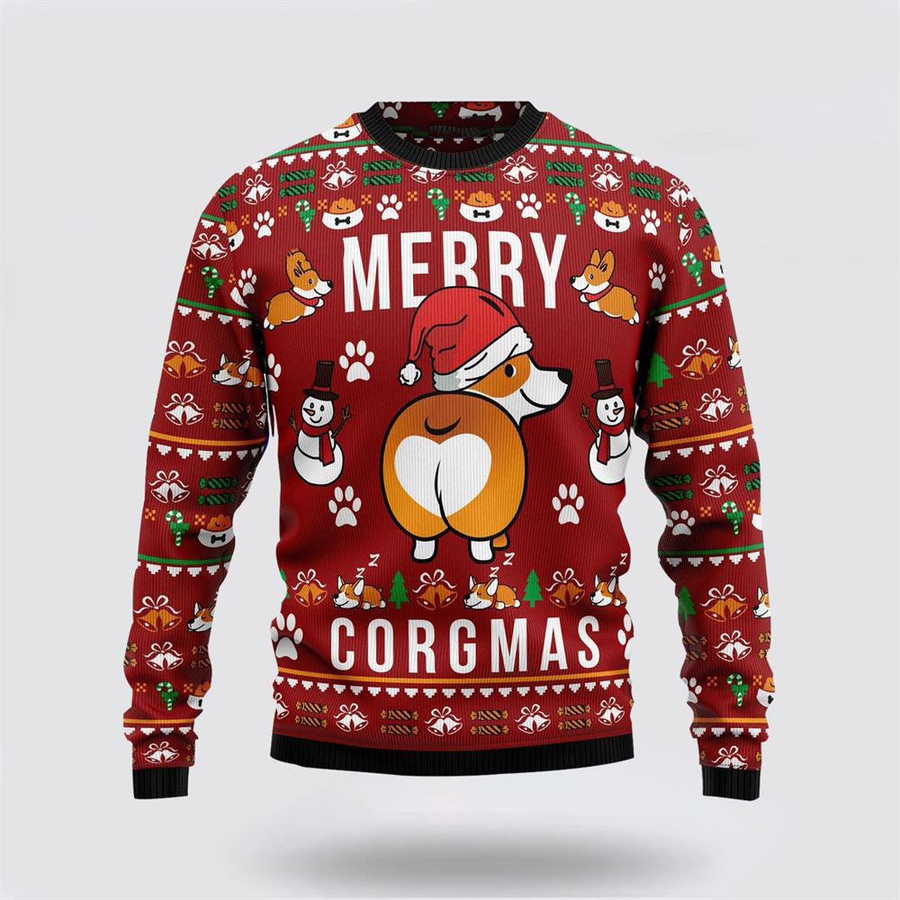 Merry Corgmas Pattern Ugly Christmas Sweater Christmas Gift For Dog Love