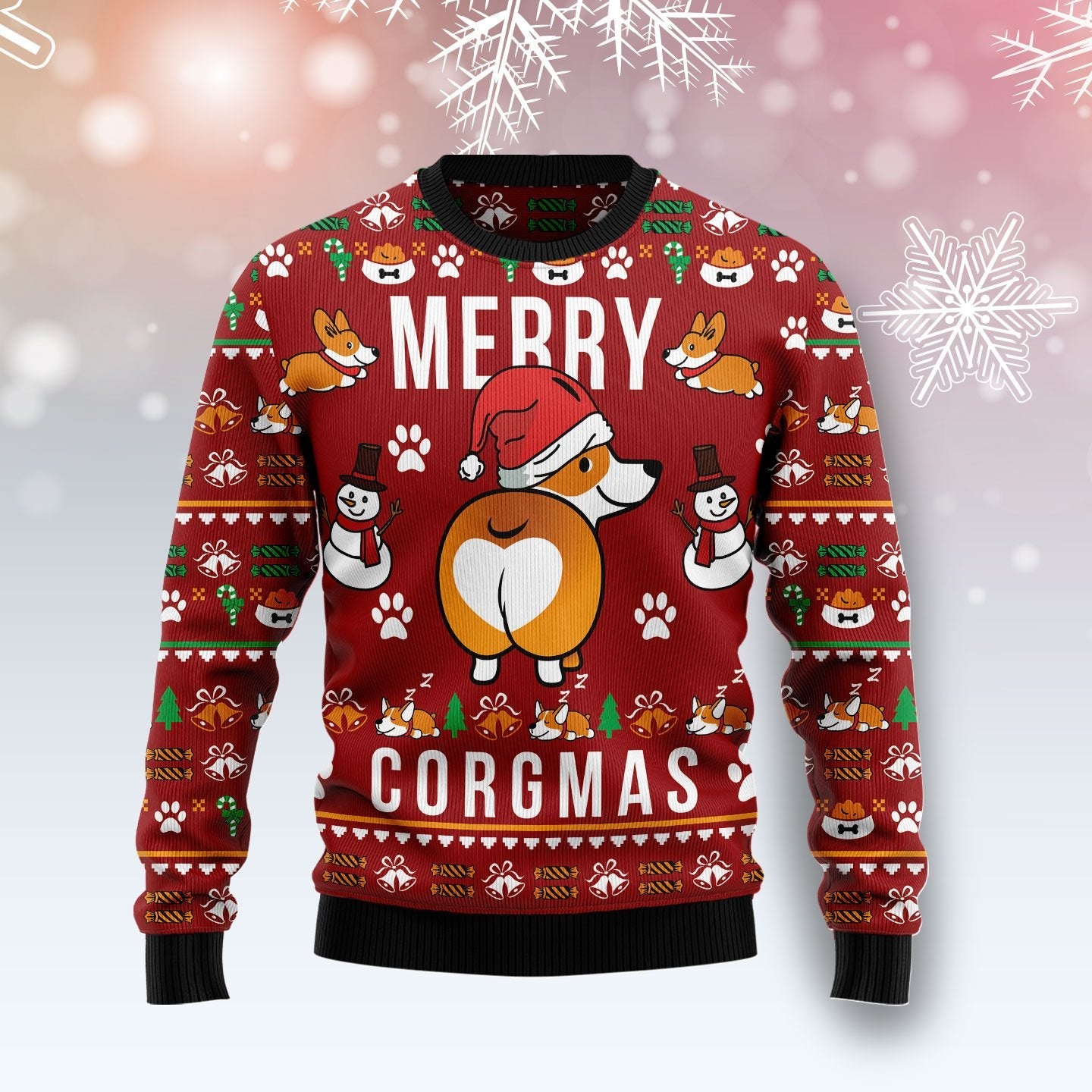 Merry Corgmas Ugly Christmas Sweater Cute Corgi Pullover Xmas Gifts For Corgi Lovers