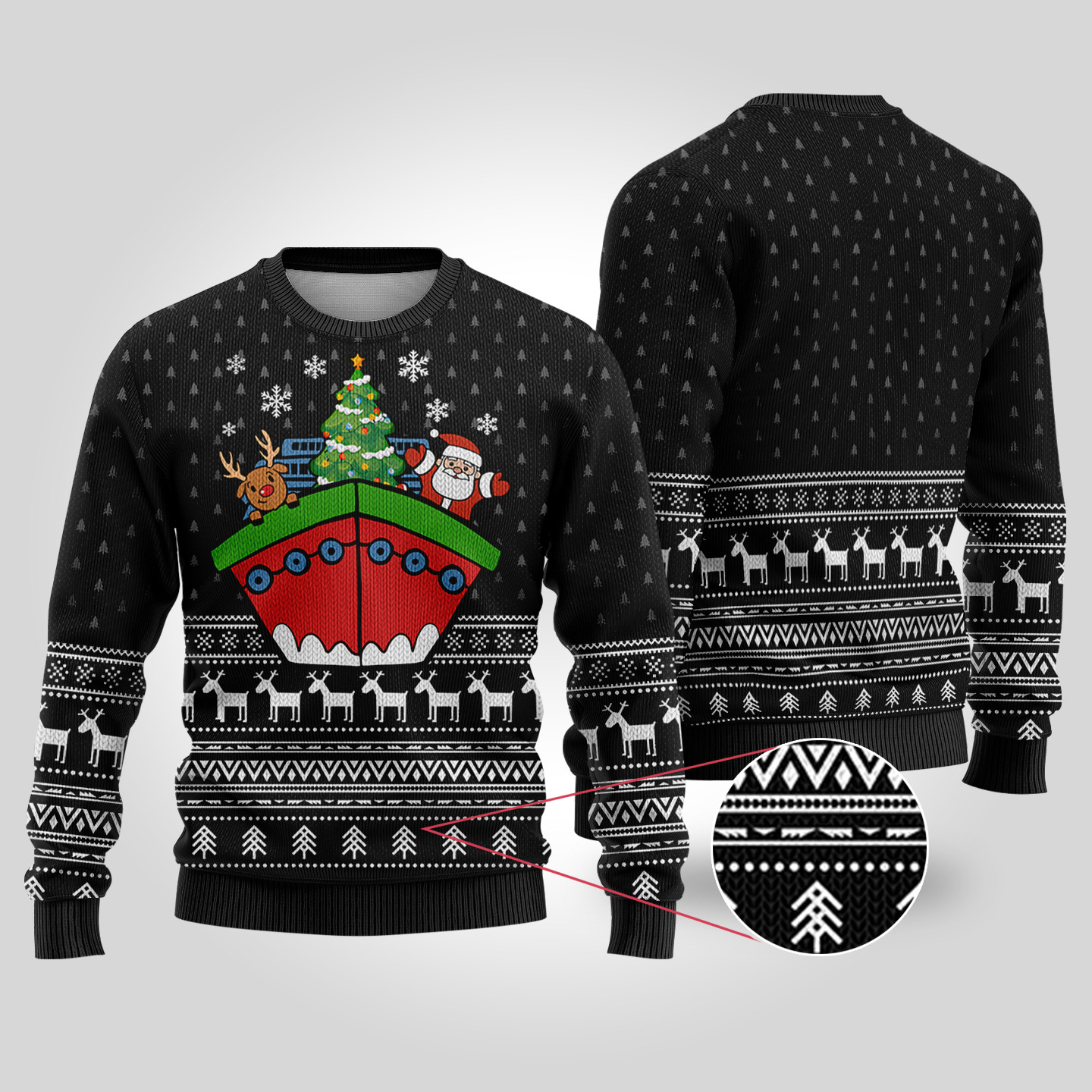 Merry Cruise Black Ugly Christmas Sweaters Cozy Christmas Sweater for Holiday Season