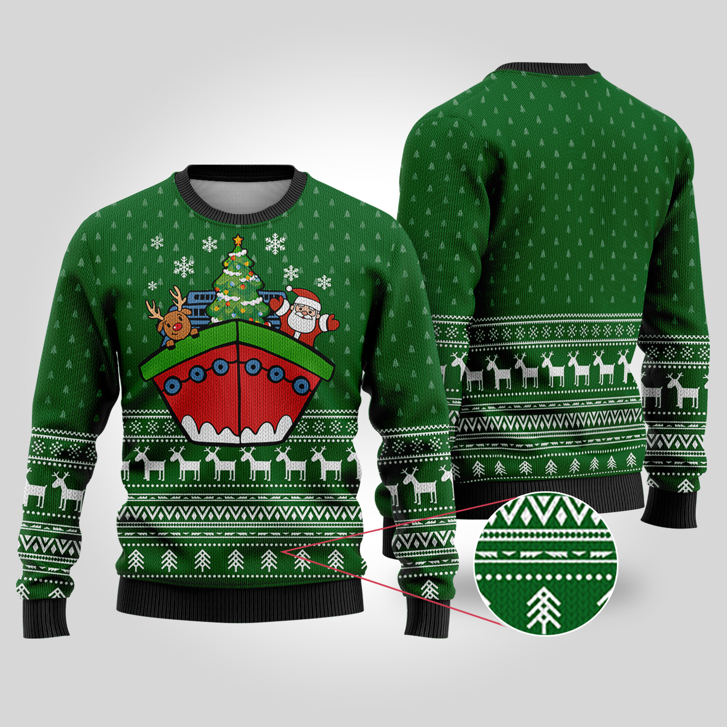 Merry Cruise Forest Green Ugly Christmas Sweaters Thoughtful Winter Gift Merch for Special Moments