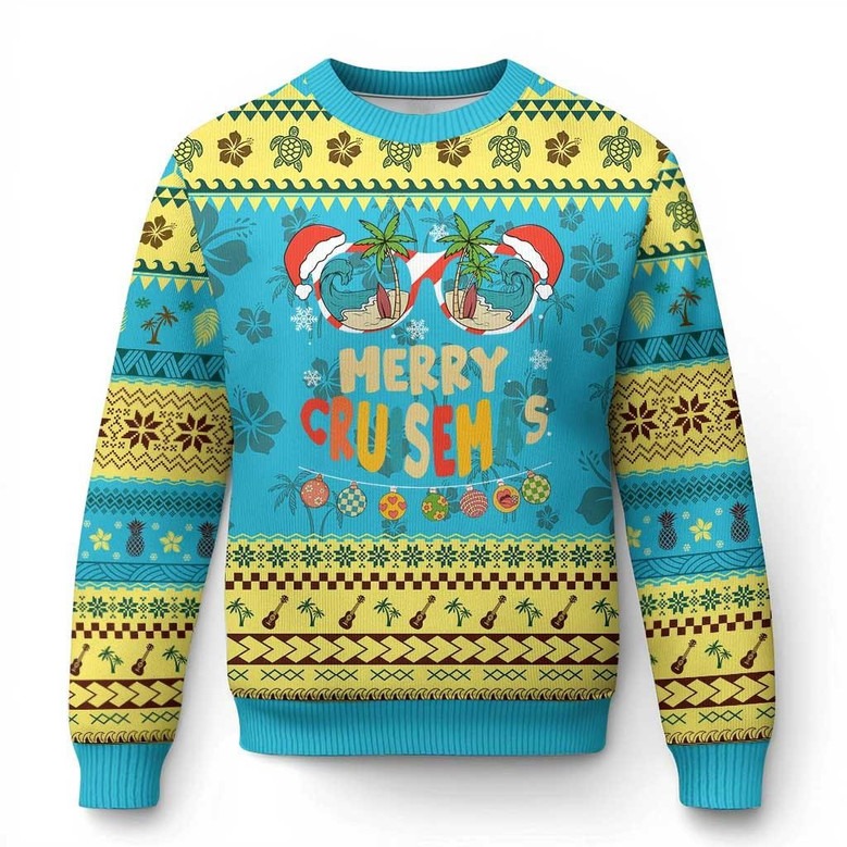 Merry Cruisemas Ugly Christmas Jumper Cute Sunglass Sweater Beach Vacation Xmas Gifts