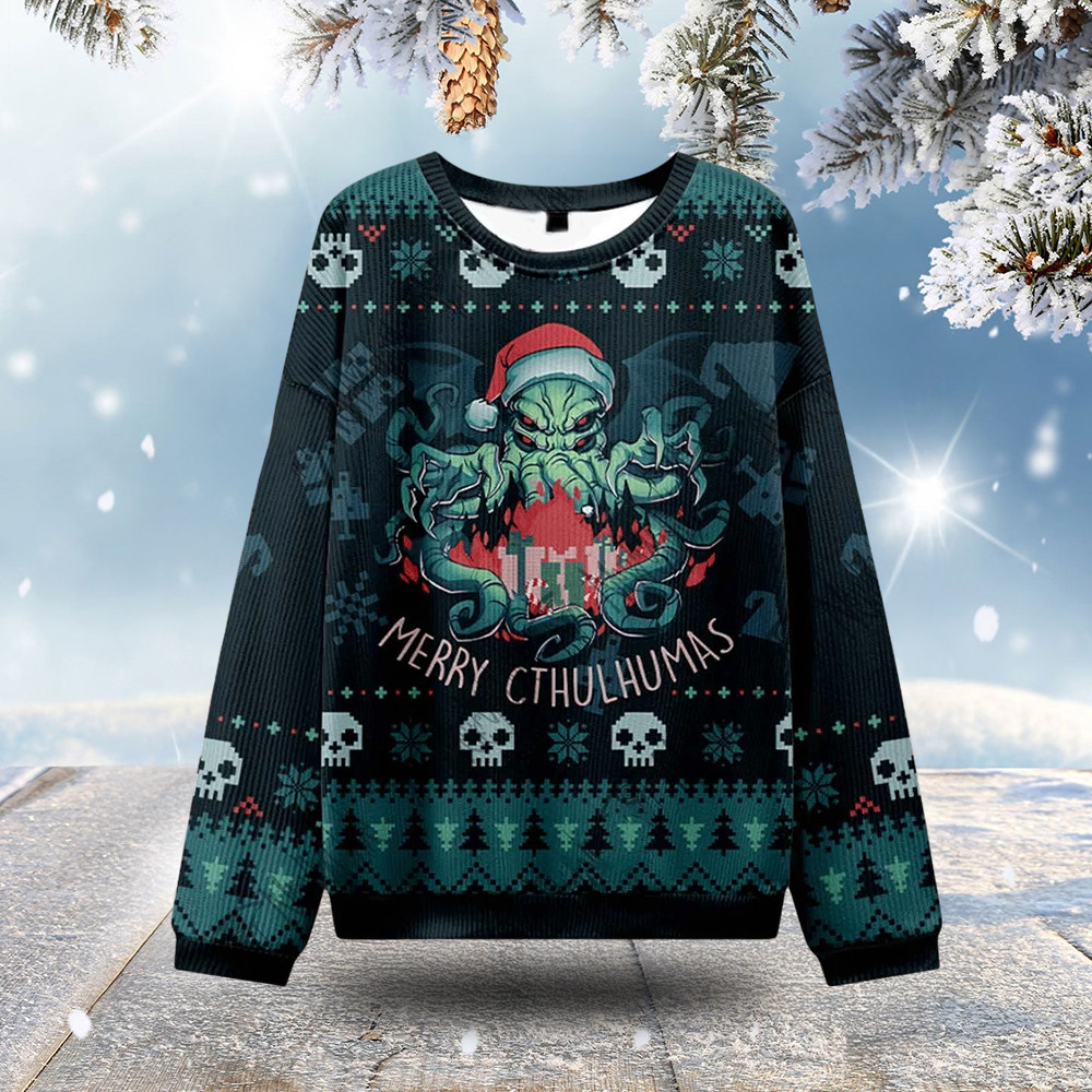 Merry Cthulhumas Ugly Christmas Sweater Christmas Outfits Gifts For Monster Lovers